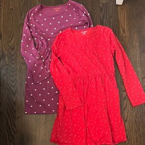 Cat & Jack Dresses with Heart Pattern (2 dresses)